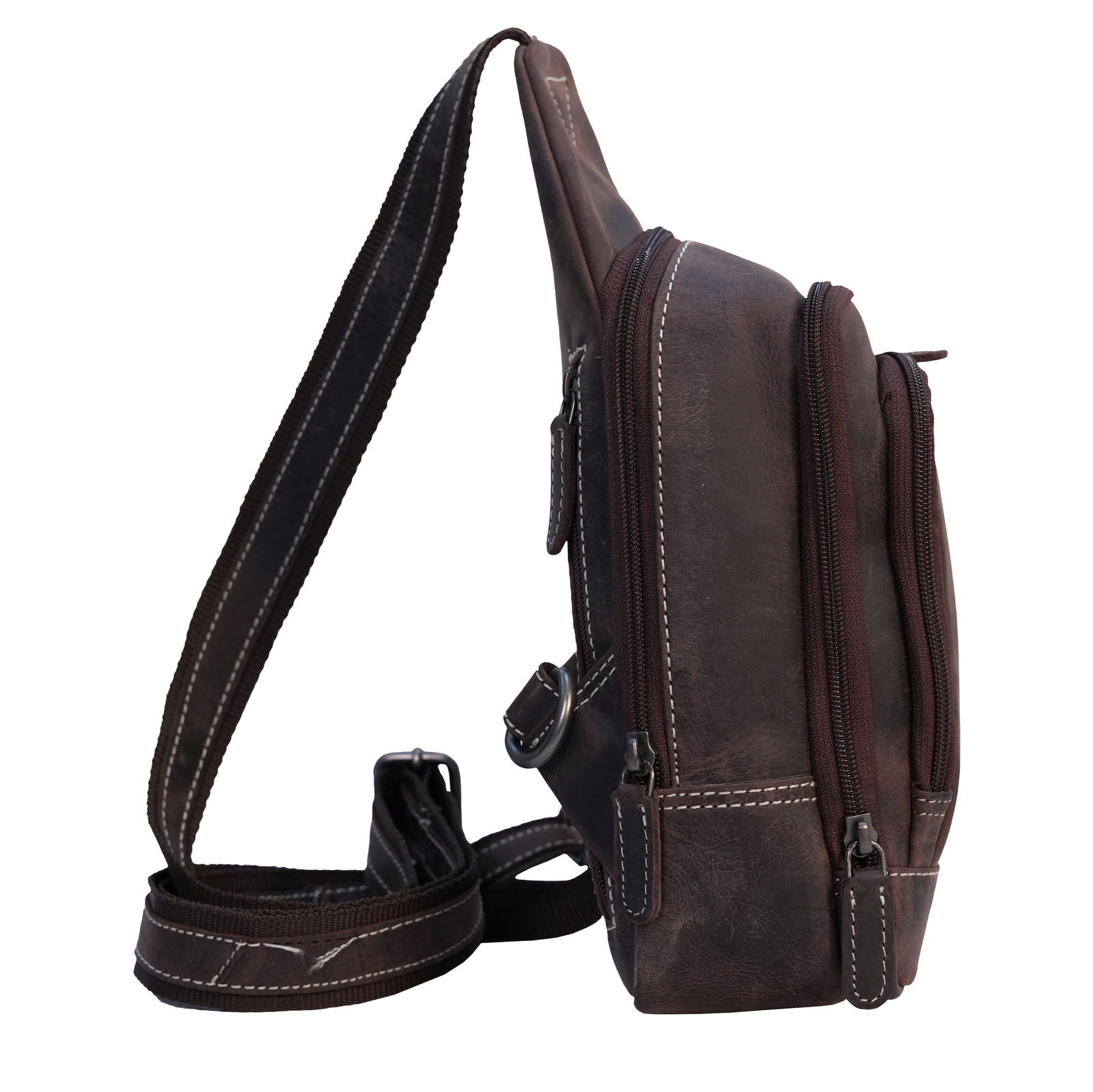 Crossbodytas Slingbag donkerbruin - Arrigo.nl