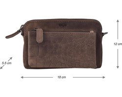 Crossbodytas croco cody minibag crossbody bag leren tasje dames tasje - Arrigo.nl