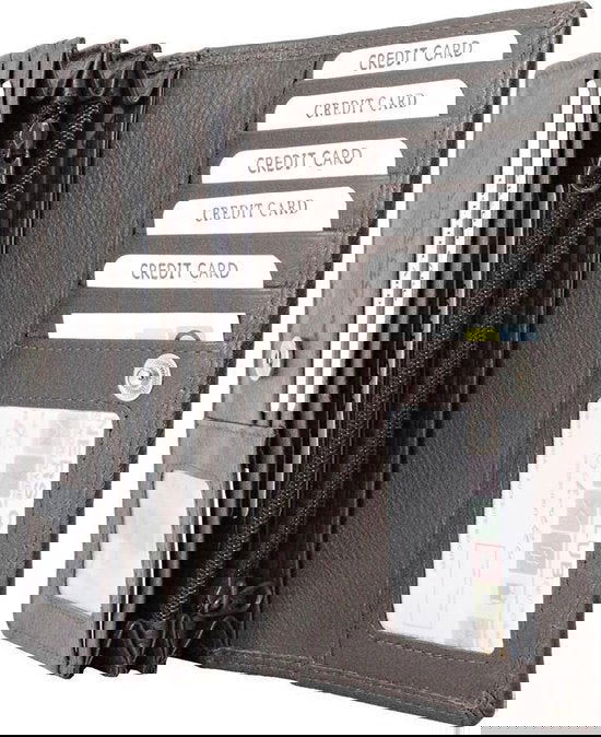 Dames Portemonnee - Donkerbruin Leer met RFID Bescherming - Arrigo.nl