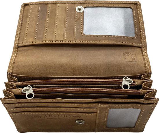 Dames Portemonnee - Leer met Anti-Skim Bescherming en Krokodillenprint - Arrigo.nl