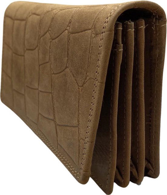 Dames Portemonnee - Leer met Anti-Skim Bescherming en Krokodillenprint - Arrigo.nl