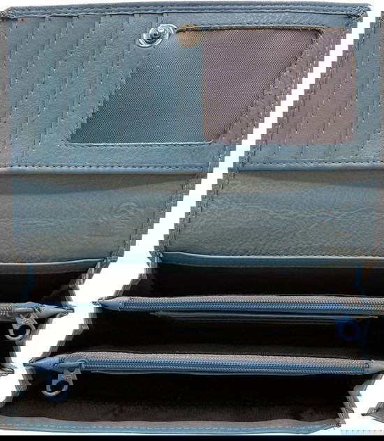 Dames Portemonnee - Lichtblauw Leer met RFID Bescherming - Arrigo.nl