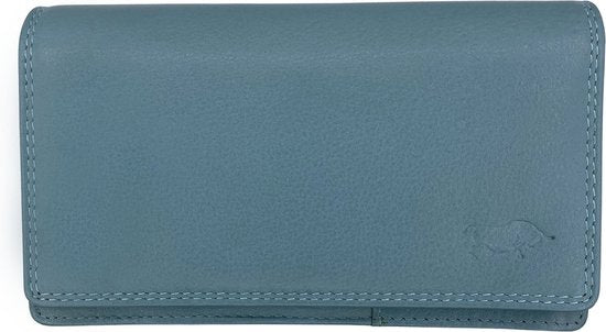 Dames Portemonnee - Lichtblauw Leer met RFID Bescherming - Arrigo.nl