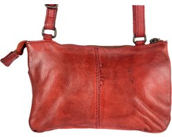 Dames Portemonnee - Rood Leren Telefoontas Crossbody Tas - Arrigo.nl