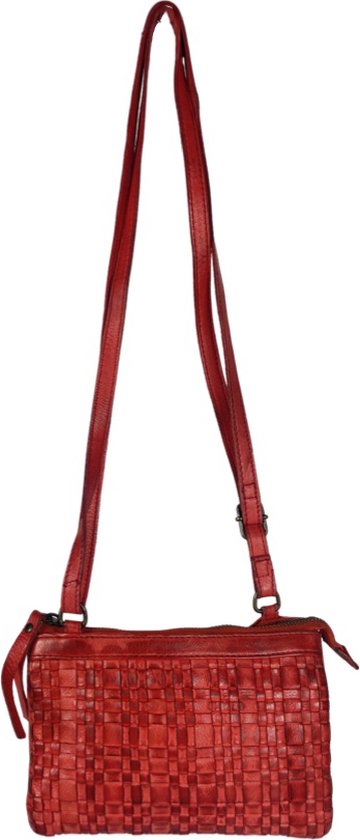 Dames Portemonnee - Rood Leren Telefoontas Crossbody Tas - Arrigo.nl