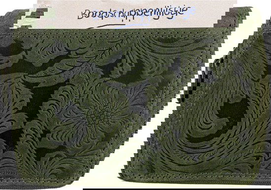Dames Portemonnee met Bloemenprint van Groen Leer - Arrigo.nl