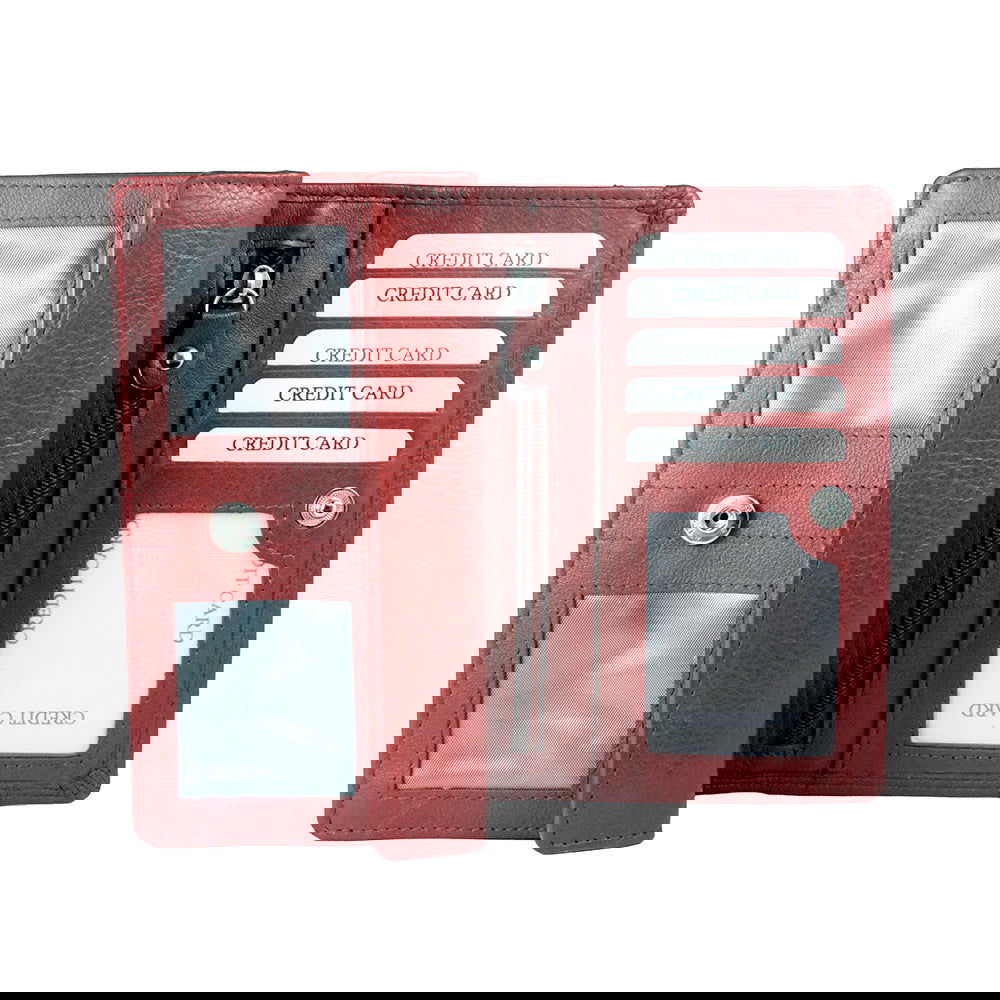 Dames Portemonnees Leer Donkerrood - Arrigo.nl