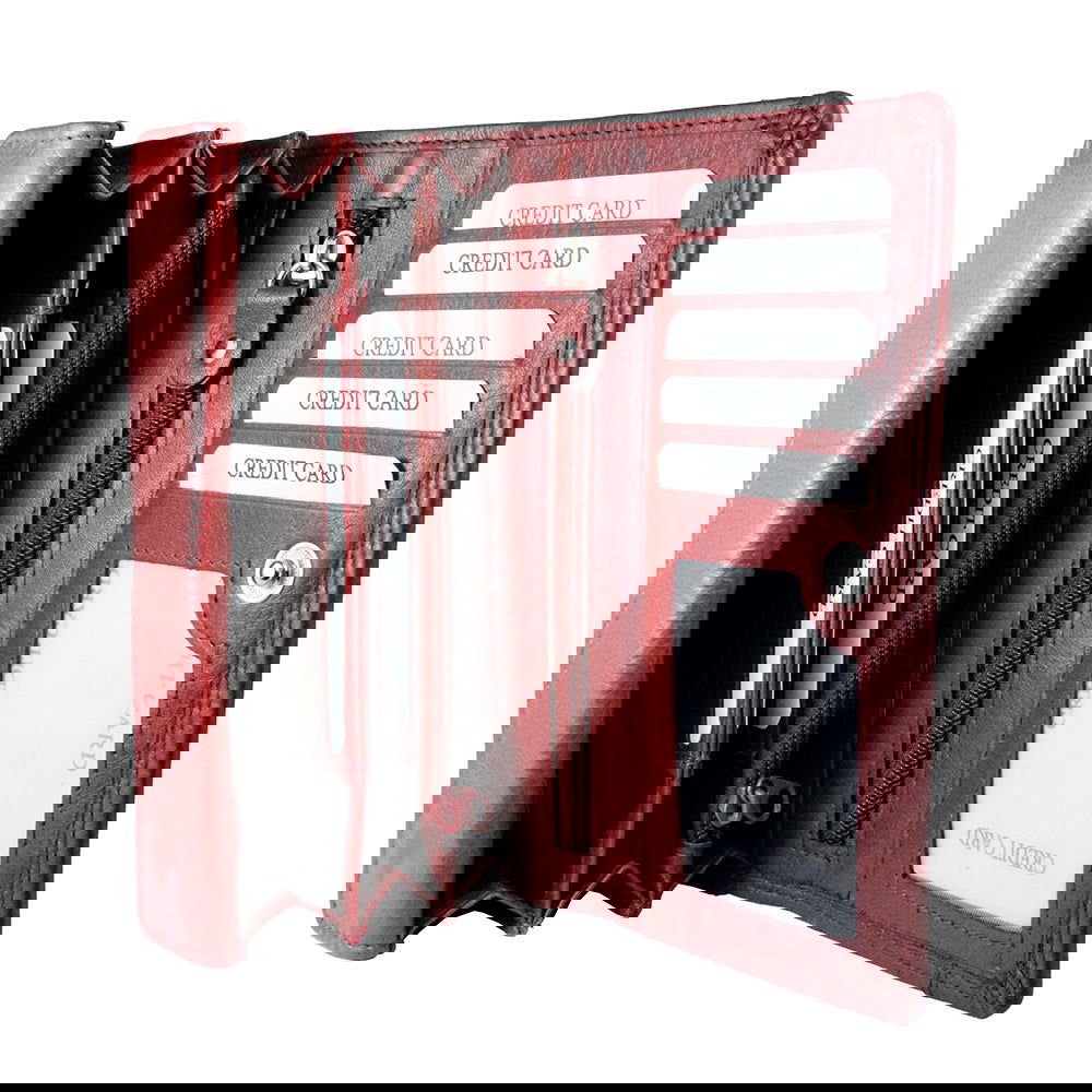 Dames Portemonnees Leer Donkerrood - Arrigo.nl