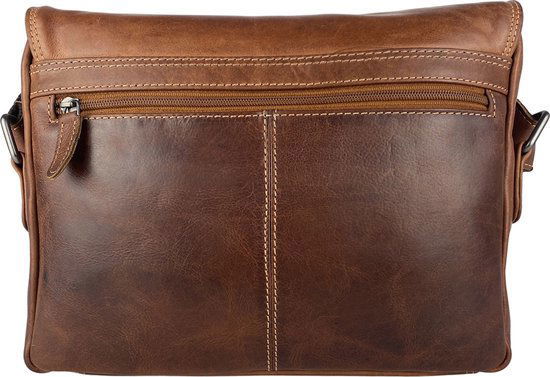 Dames Schoudertas - Cognac Leren Messenger Bag / Crossbody Tas - Arrigo.nl