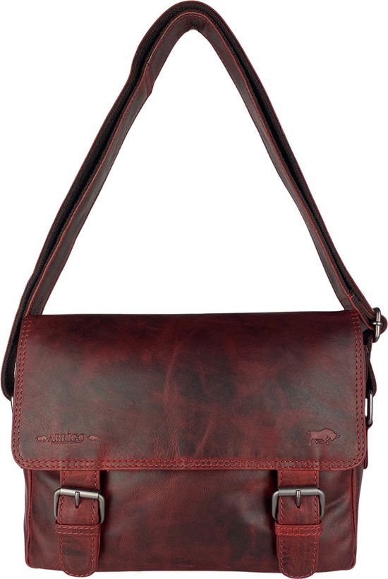 Dames Schoudertas - Rood Leren Messenger Bag / Crossbody Tas - Arrigo.nl