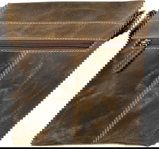 Dames Schoudertasje - Klein Cognac Buffelleer Crossbody Tas - Arrigo.nl