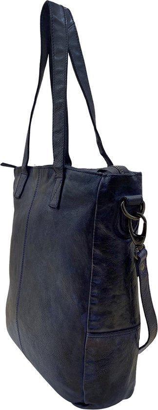 Dames Shopper - Donkerblauw Model met Kort en Lang Hengsel - Arrigo.nl