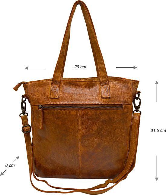 Dames Shopper - Lichtbruin Model met Kort en Lang Hengsel - Arrigo.nl