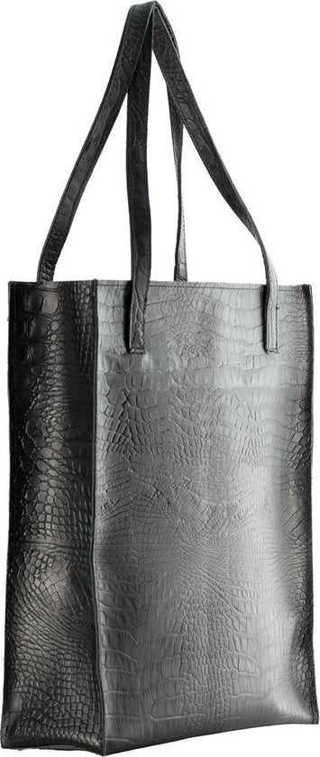 Dames Shopper - Zwart Leren Boodschappentas / Shopper Bag - Arrigo.nl