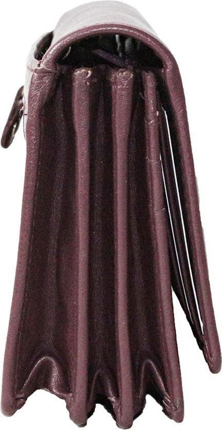 Dames portemonnee bordeauxrood leer RFID ideale dames portemonnee - Arrigo.nl