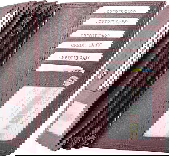 Dames portemonnee bordeauxrood leer RFID ideale dames portemonnee - Arrigo.nl