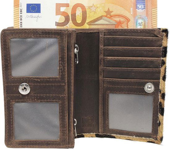 Dames portemonnee donkerbruin leer klein rfid leren dames portemonnee met - Arrigo Leather Goods