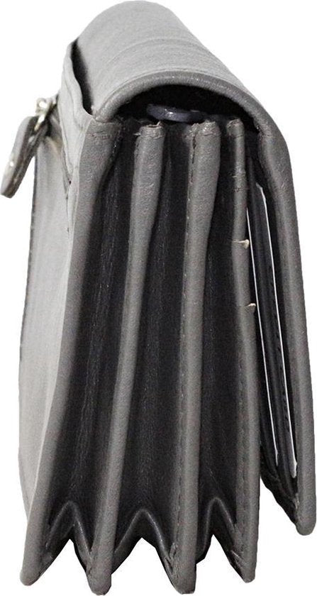 Dames portemonnee grijs leer RFID ideale dames portemonnee - Arrigo Leather Goods