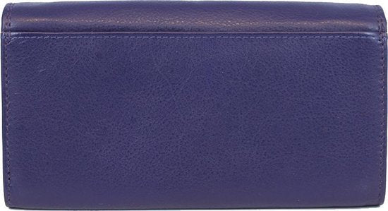 Dames portemonnee leer met knipsluitng donkerpaars portemonnee dames leer donkerpaars - Arrigo.nl