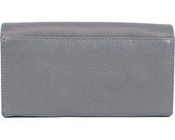 Dames portemonnee leer met knipsluitng grijs portemonnee dames leer grijs - Arrigo Leather Goods