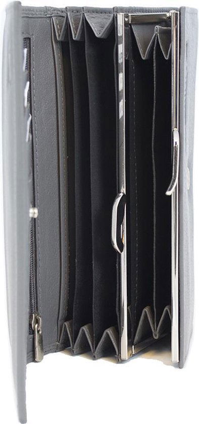 Dames portemonnee leer met knipsluitng grijs portemonnee dames leer grijs - Arrigo Leather Goods