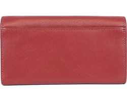 Dames portemonnee leer met knipsluitng rood portemonnee dames leer rood - Arrigo Leather Goods