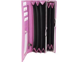 Dames portemonnee leer met knipsluitng roze portemonnee dames leer roze - Arrigo Leather Goods