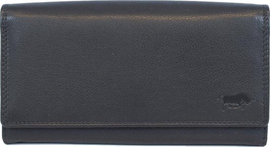 Dames portemonnee leer met knipsluitng zwart portemonnee dames leer zwart - Arrigo.nl