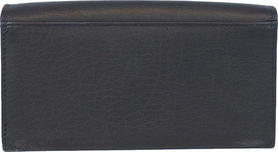 Dames portemonnee leer met knipsluitng zwart portemonnee dames leer zwart - Arrigo.nl
