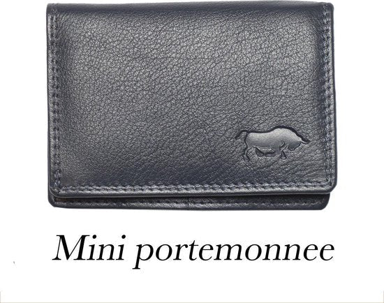 Dames portemonnee mini donkerblauw leer dames portemonnee donkerblauw extra klein - Arrigo.nl