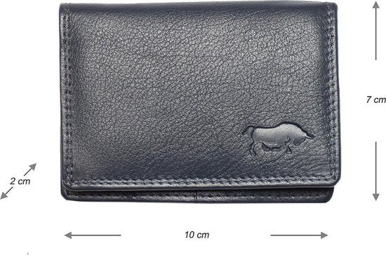 Dames portemonnee mini donkerblauw leer dames portemonnee donkerblauw extra klein - Arrigo.nl