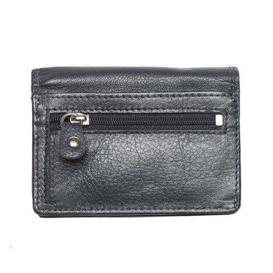 Dames portemonnee mini donkerblauw leer dames portemonnee donkerblauw extra klein - Arrigo.nl