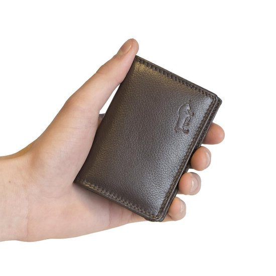 Dames portemonnee mini donkerbruin leer dames portemonnee donkerbruin extra klein - Arrigo.nl