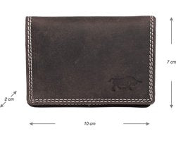 Dames portemonnee mini donkerbruin leer klein model met rits en - Arrigo.nl