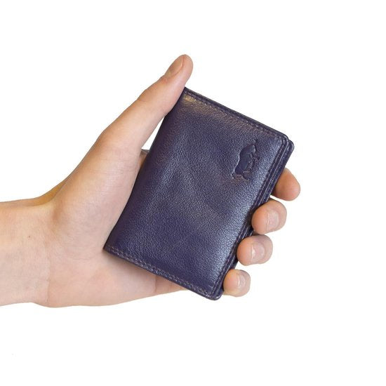 Dames portemonnee mini donkerpaars leer dames portemonnee donkerpaars extra klein - Arrigo Leather Goods