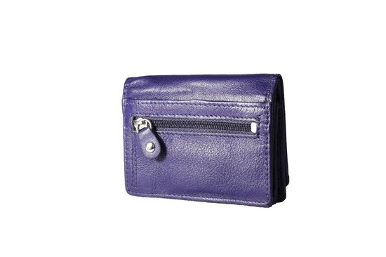 Dames portemonnee mini donkerpaars leer dames portemonnee donkerpaars extra klein - Arrigo Leather Goods