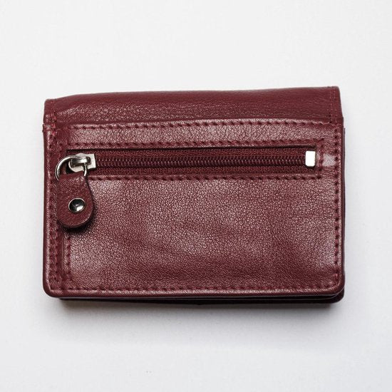 Dames portemonnee mini donkerrood leer dames portemonnee donkerrood extra klein - Arrigo.nl
