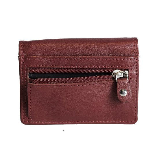 Dames portemonnee mini donkerrood leer dames portemonnee donkerrood extra klein - Arrigo.nl