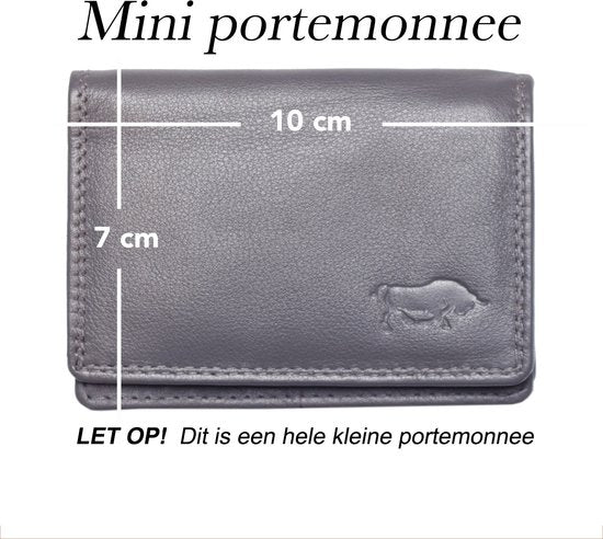 Dames portemonnee mini grijs leer dames portemonnee grijs extra klein - Arrigo Leather Goods