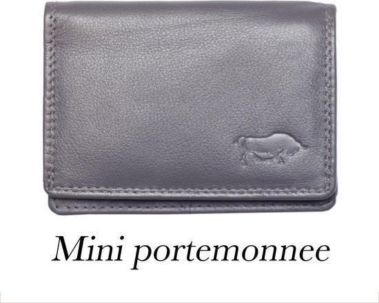 Dames portemonnee mini grijs leer dames portemonnee grijs extra klein - Arrigo Leather Goods