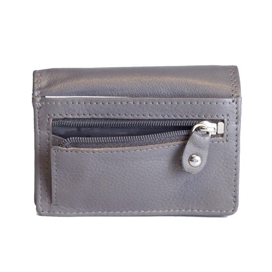 Dames portemonnee mini grijs leer dames portemonnee grijs extra klein - Arrigo Leather Goods