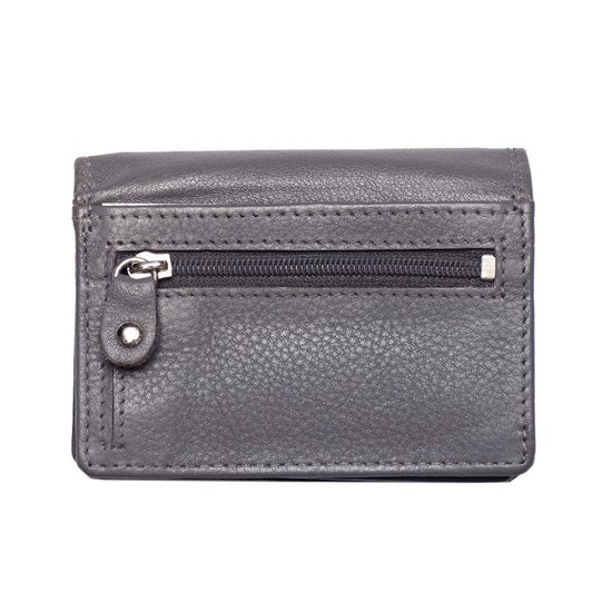 Dames portemonnee mini grijs leer dames portemonnee grijs extra klein - Arrigo Leather Goods