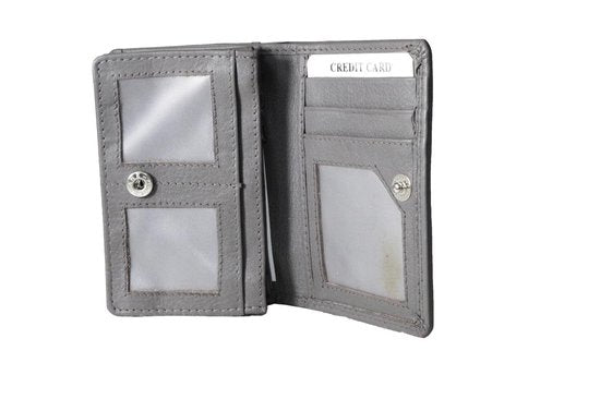 Dames portemonnee mini grijs leer dames portemonnee grijs extra klein - Arrigo Leather Goods