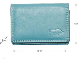Dames portemonnee mini lichtblauw leer dames portemonnee lichtblauw extra klein - Arrigo Leather Goods