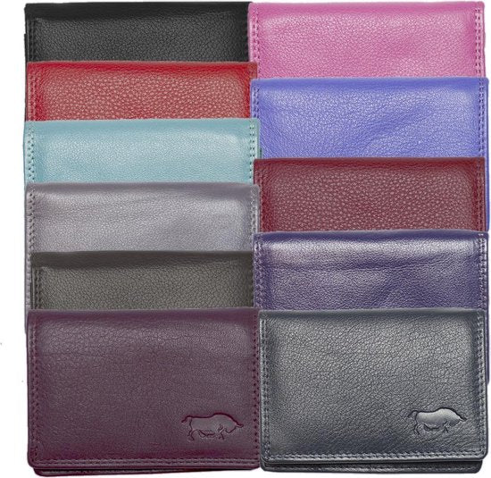 Dames portemonnee mini lichtblauw leer dames portemonnee lichtblauw extra klein - Arrigo Leather Goods