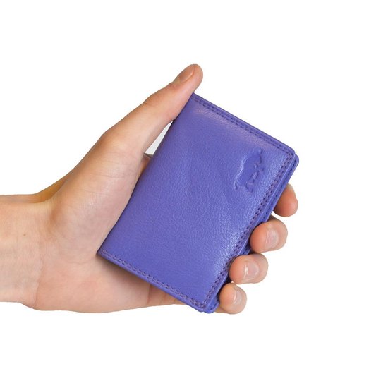 Dames portemonnee mini paars leer dames portemonnee paars extra klein - Arrigo Leather Goods