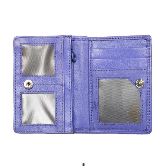 Dames portemonnee mini paars leer dames portemonnee paars extra klein - Arrigo.nl