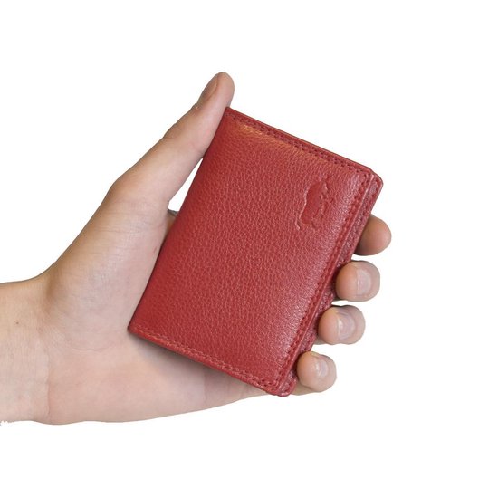 Dames portemonnee mini rood leer dames portemonnee rood extra klein - Arrigo Leather Goods