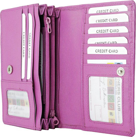 Dames portemonnee roze leer RFID ideale dames portemonnee - Arrigo.nl