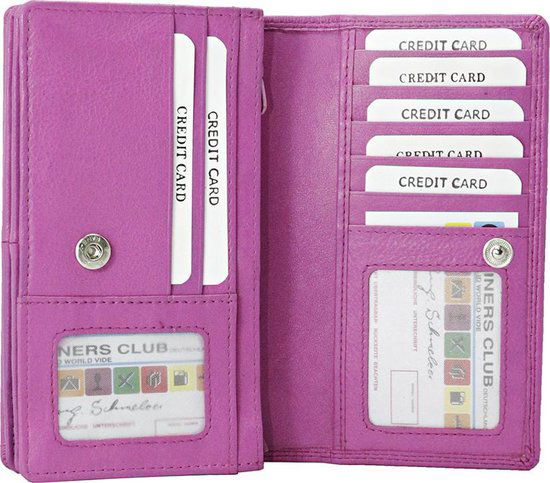 Dames portemonnee roze leer RFID ideale dames portemonnee - Arrigo.nl